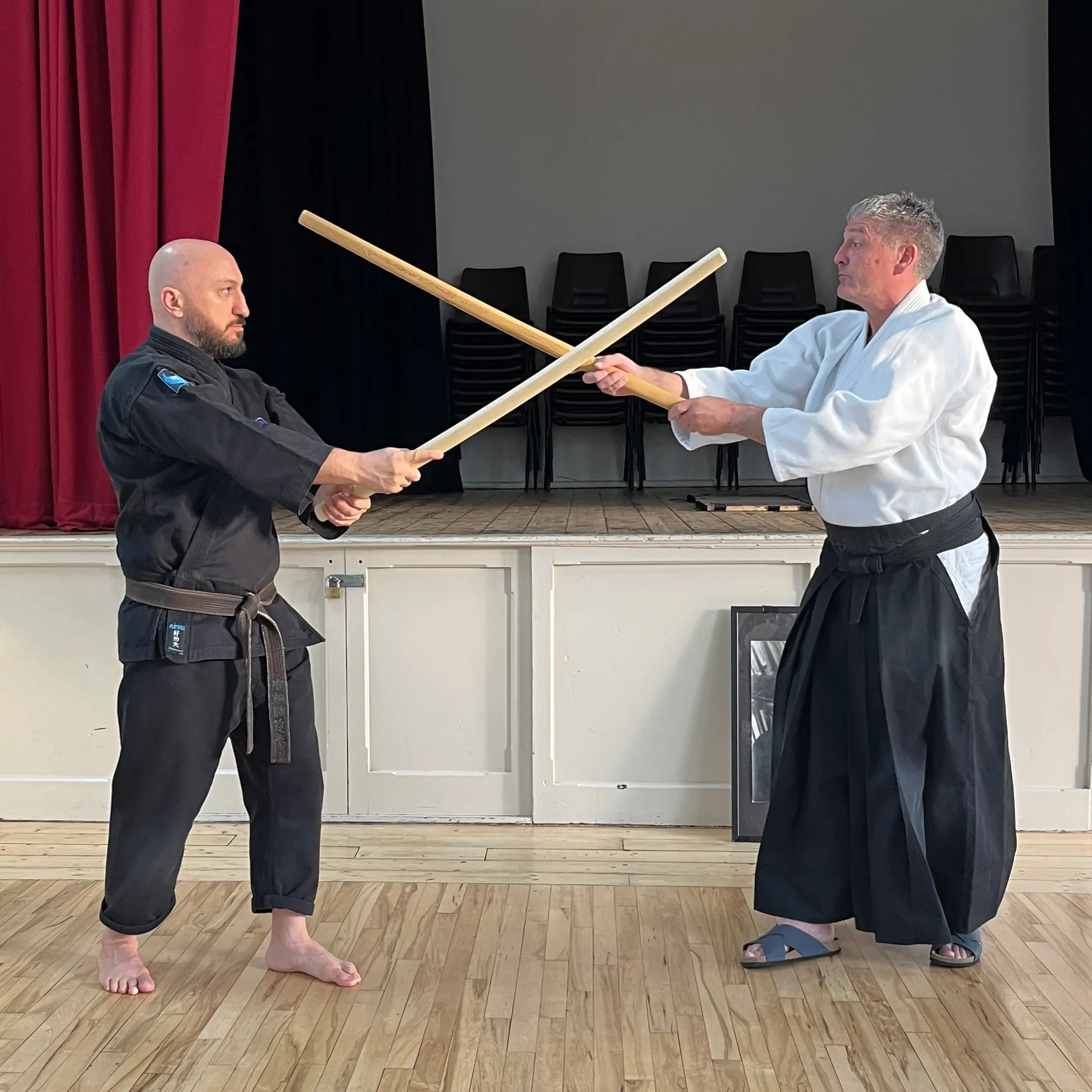 Olgun Tiltay learning bokken drills from William Timms Sensei [7th Dan Aikido]